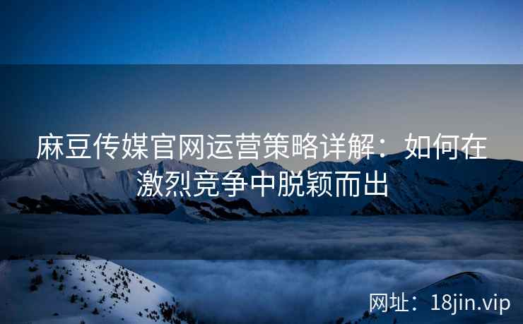 麻豆传媒官网运营策略详解：如何在激烈竞争中脱颖而出