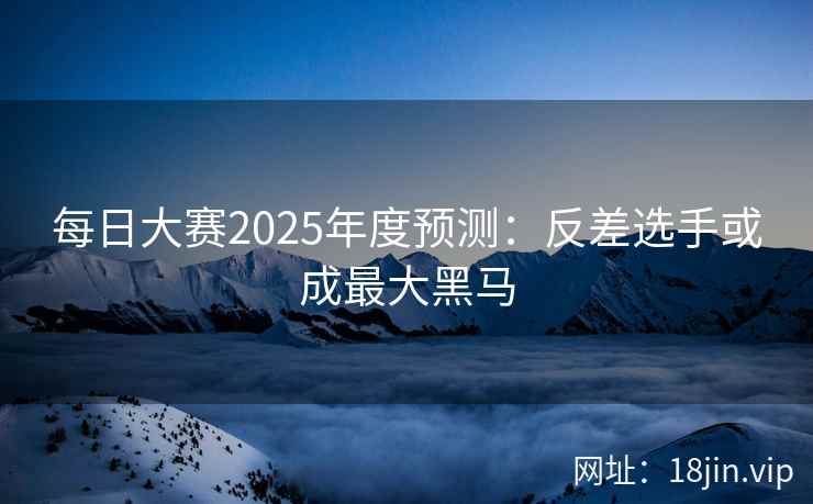 每日大赛2025年度预测：反差选手或成最大黑马  第2张